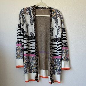 Anthropologie Bricolage Mixed Print Cardigan Zebra Paisley No Size Tag